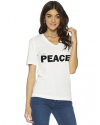 Peace Love World I Am Peace V Neck Tee