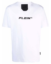 Philipp Plein V Neck Logo Print T Shirt