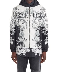 Valentino Floral Print Hooded Jacket