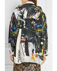 Prada Printed Silk Faille Hooded Jacket