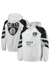 STARTE R Whiteblack Brooklyn Nets The Pro Iii Quarter Zip Hoodie Jacket At Nordstrom