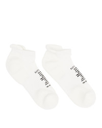 White and Black Print Wool Socks