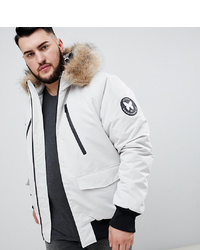 Good For Nothing Bomber Jacket In Stone With Faux Fur Hood To Asos