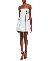White and Black Quilted Sheath Dress