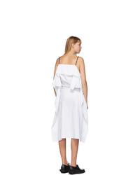 MM6 MAISON MARGIELA White And Black Back Panel Slip Dress