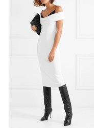Cushnie Off The Shoulder Two Tone Layered Cady And Dress