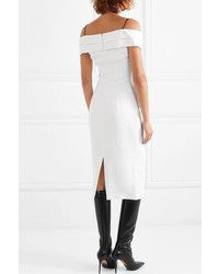 Cushnie Off The Shoulder Two Tone Layered Cady And Dress