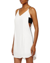 Madison Marcus Side Cutout V Neck Dress White Black