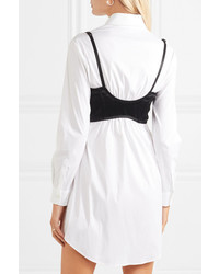 Moschino Layered Med Satin And Cotton Blend Poplin Dress