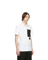 Neil Barrett White Black Pocket Short Sleeve Shirt