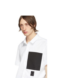 Neil Barrett White Black Pocket Short Sleeve Shirt