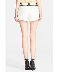 Alice + Olivia Leather Trim Butterfly Shorts