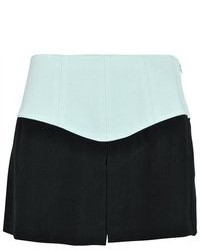 Tibi Colorblock High Waisted Silk Shorts