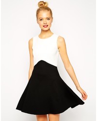 Asos Collection Skater Dress In Textured Color Block