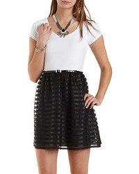 Charlotte Russe Tulle Striped Color Block Dress