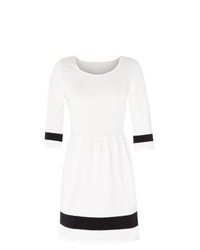 Vero Moda New Look White 34 Sleeve Contrast Stripe Skater Dress