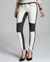 Genetic Denim Genetic Jeans Sadie Moto Skinny In White Black