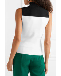 Narciso Rodriguez Two Tone Wool Blend Turtleneck Top