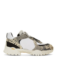 1017 Alyx 9Sm Off White And Black Snake Low Hiking Sneakers
