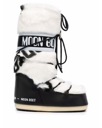 White and Black Snow Boots