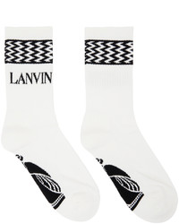 Lanvin White Black Jacquard Socks