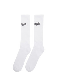 Palm Angels White Horizontal Logo Socks