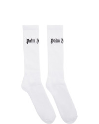 Palm Angels White Horizontal Logo Socks