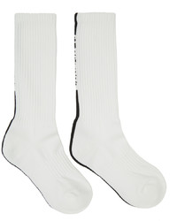 Burberry White Logo Stripe Socks