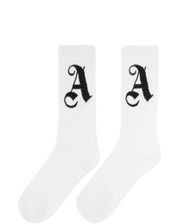 Palm Angels White Monogram Socks