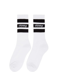 Stussy White Sport Crew Socks