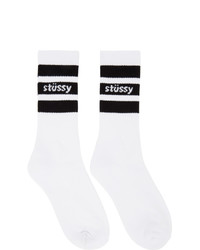 Stussy White Sport Crew Socks