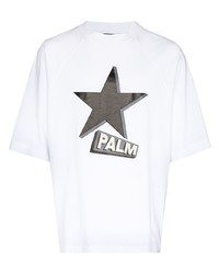 Palm Angels Star Logo Print Cotton T Shirt
