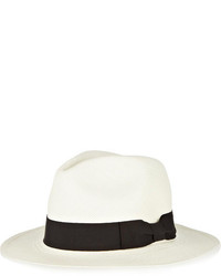 White and Black Straw Hat