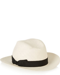 Iris and Ink Grosgrain Trimmed Straw Panama Hat
