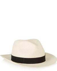 Iris And Ink Grosgrain Trimmed Straw Panama Hat