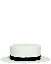 Maison Michel Kiki Hemp Straw Boater Hat
