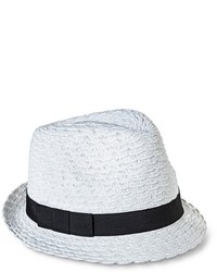 Merona Solid Fedora With Contrast Bow Sash White