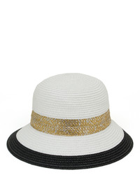Magid White Black Color Block Bucket Hat