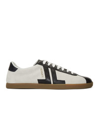 Lanvin Off White And Black Dual Material Jl Sneakers