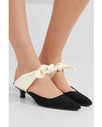 The Row Coco Suede And Satin Mules