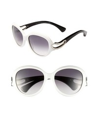 Alexander McQueen 56mm Retro Sunglasses White One Size