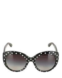 Dolce & Gabbana Rounded Cat Eye Polka Dot Sunglasses