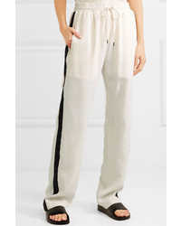 Burberry Striped Silk And Wool Blend Track Pants