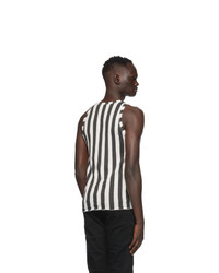 Saint Laurent Black And Off White Striped Tank Top