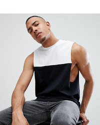 ASOS DESIGN Tall Vest With Dropped Armholes And Contrast Yoke Panel
