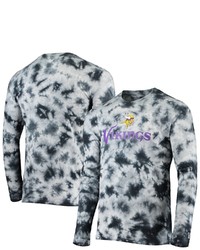 New Era Black Minnesota Vikings Tie Dye Long Sleeve T Shirt