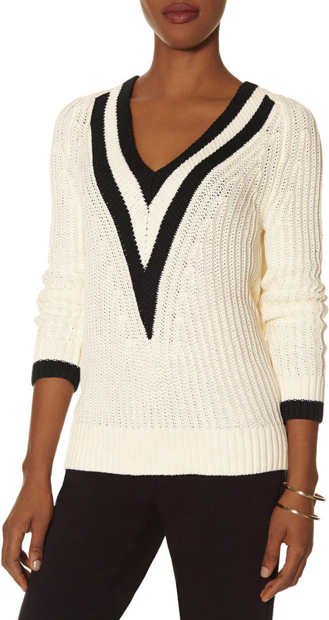 Preppy v neck outlet sweater