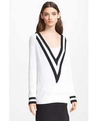 Rag & Bone Talia V Neck Sweater White Medium