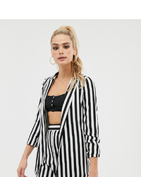 ASOS DESIGN Tall Relaxed Suit Blazer In Bold Mono Stripe