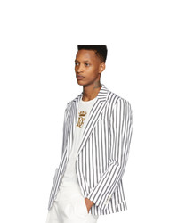 Dolce and Gabbana White Striped Blazer